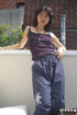 TUCKED CHECK HALF PANTS -DARK BLUE-