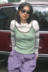 WARP STAR STRIPE CAMISOLE -GREEN × BROWN-