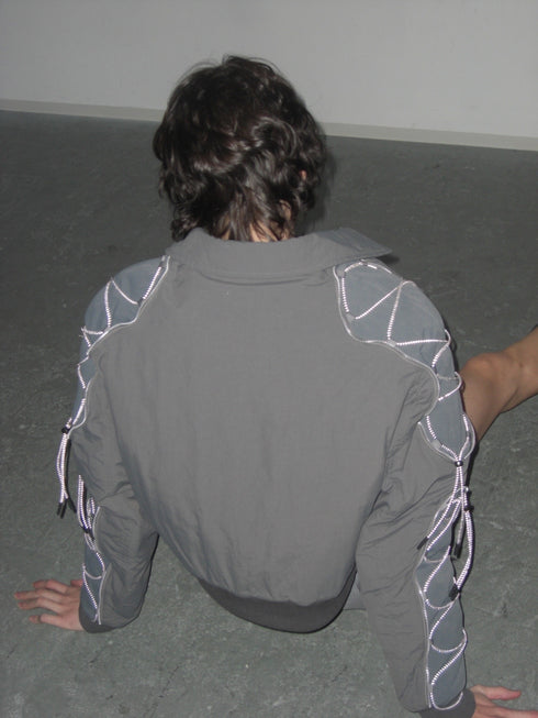 CODE MAZE ECO FABRIC BOMBER JACKET -GRAY (BAMBOO CHARCOAL)-