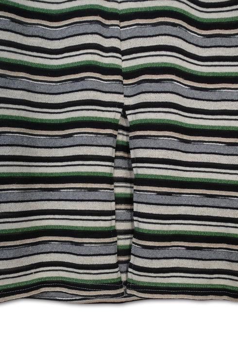 MULTICOLOR STRIPE DRAWSTRING SKIRT -GREEN MIX-