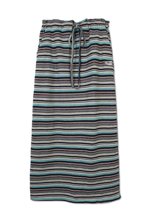 【RESTOCK】MULTICOLOR STRIPE DRAWSTRING SKIRT -BLUE MIX-