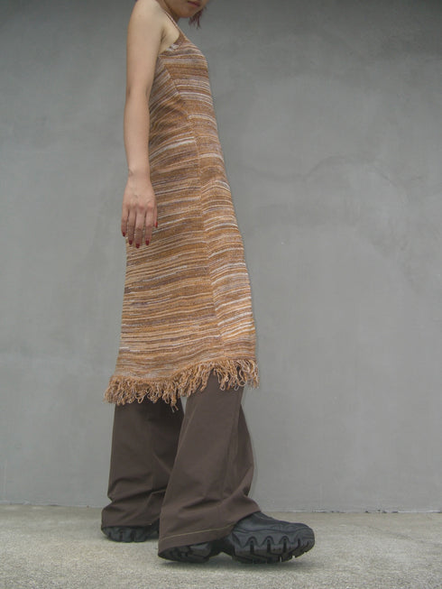 FRINGED SUMMER KNIT DRESS -CAMEL- *Last1