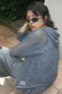 ROUND FLAP WIDE HALF PANTS -CHARCOAL-