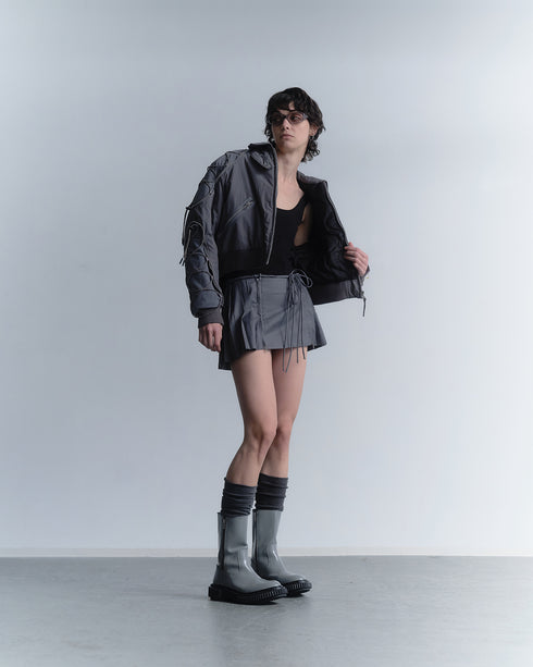 CODE MAZE ECO FABRIC BOMBER JACKET -GRAY (BAMBOO CHARCOAL)-