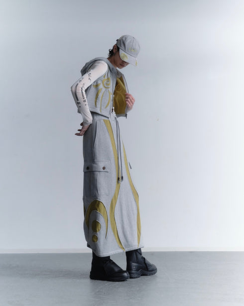 SPIRAL EMBROIDERY CAP -GRAY-