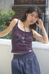 WARP STAR STRIPE CAMISOLE -BURGUNDY × NAVY-