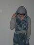 UNALOME SLEEVELESS HOODIE -TIE-DYE BLUE-