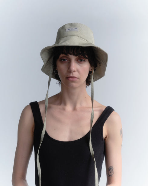 【90'S DEAD STOCK FABRIC】WOOD GRAIN BUCKET HAT -LIGHT GREEN-