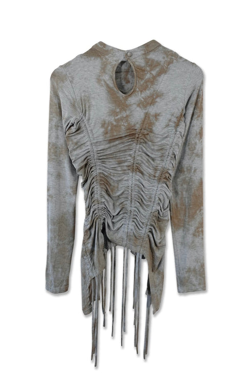 RUCHED ECLIPSE DYE TOP -GRAY MIX-