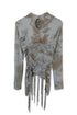 RUCHED ECLIPSE DYE TOP -GRAY MIX-