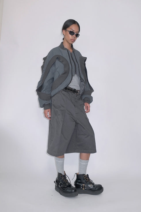 CIRCLE RIB WASHED MA-1 -STONE CHARCOAL-