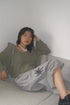 TUCKED CHECK HALF PANTS -GRAYISH BEIGE-