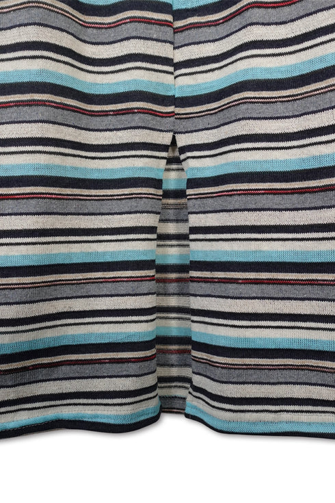 【RESTOCK】MULTICOLOR STRIPE DRAWSTRING SKIRT -BLUE MIX-