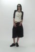 【PRE-ORDER】CIRCLE CUT-OUT WASHED HALF PANTS -BLACK DENIM-