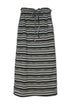 MULTICOLOR STRIPE DRAWSTRING SKIRT -GREEN MIX-
