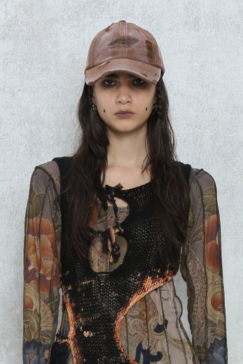 【RESTOCK】WASHED EMBROIDERY LOGO CAP -WASHED BROWN-