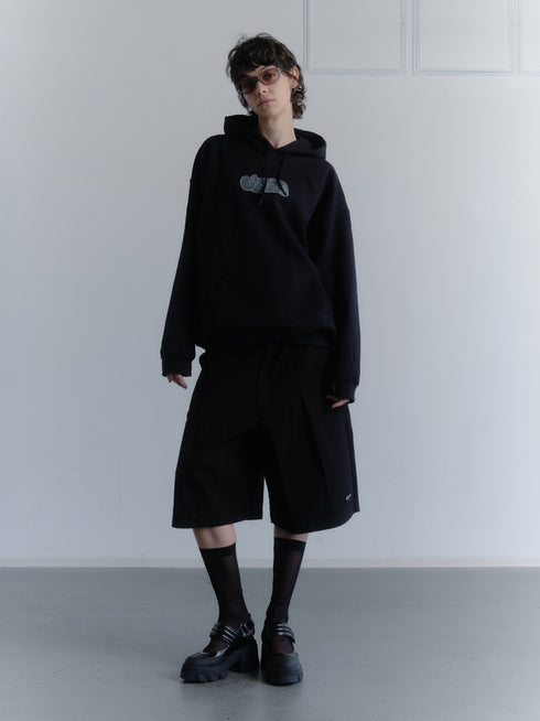 nyke × Cycle THROW UP HOODIE -BLACK-