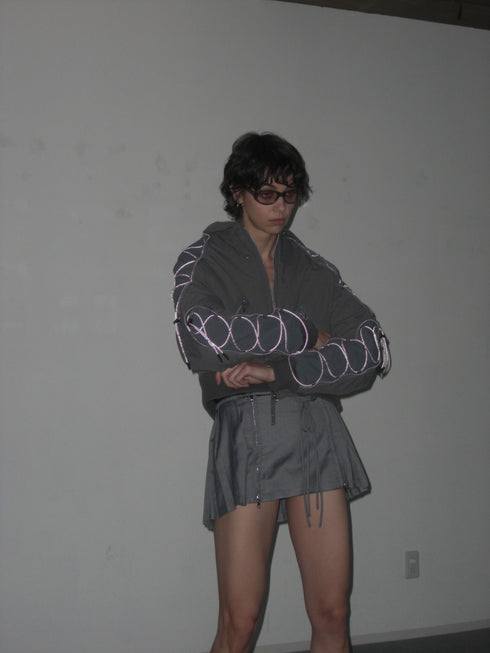 CODE MAZE ECO FABRIC BOMBER JACKET -GRAY (BAMBOO CHARCOAL)-