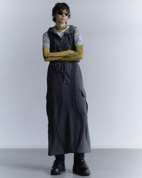 UNALOME LONG SKIRT -CHARCOAL-