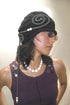 SPIRAL CODE SUMMER KNIT BEANIE -BLACK-