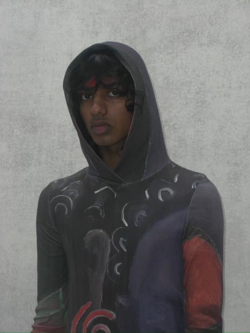 Drawing by Kristina HOOD DRESS -TWO BUDDAHS- *Last1