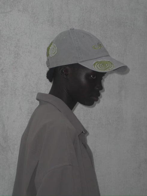 SPIRAL EMBROIDERY CAP -GRAY-