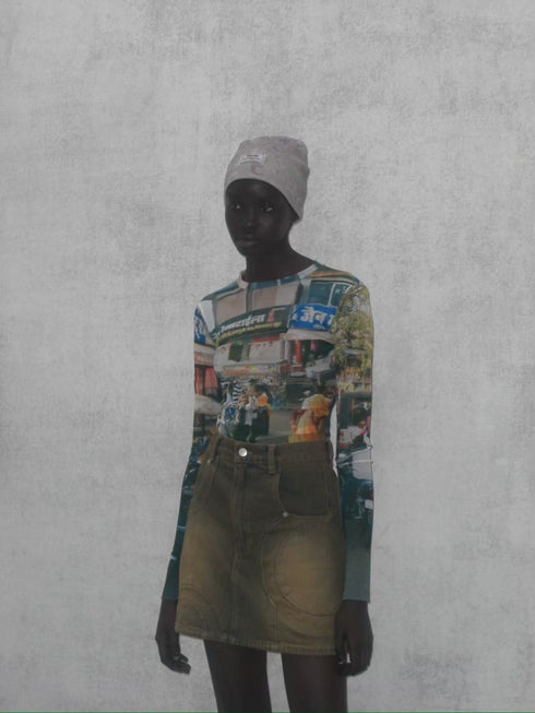 INDIA PHOTO BEANIE -PURPLE GOA- *Last1