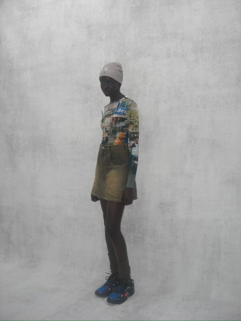 【RESTOCK】CIRCLE CUT-OUT MINI SKIRT -RUSTED BROWN- *Last1