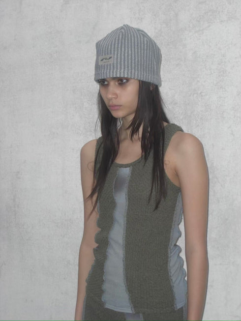 FLOWER SWITCHING TANK TOP -KHAKI- *Last1