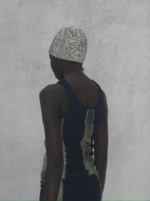 【RESTOCK】FLOWER SWITCHING TANK TOP -NAVY- *Last1