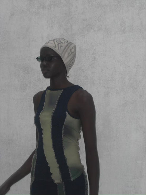 【RESTOCK】FLOWER SWITCHING TANK TOP -NAVY- *Last1