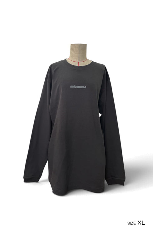 【COME HELL HIGH WATER】acid house ADULT LONG SLEEVE TEE -DARK CHARCOAL-