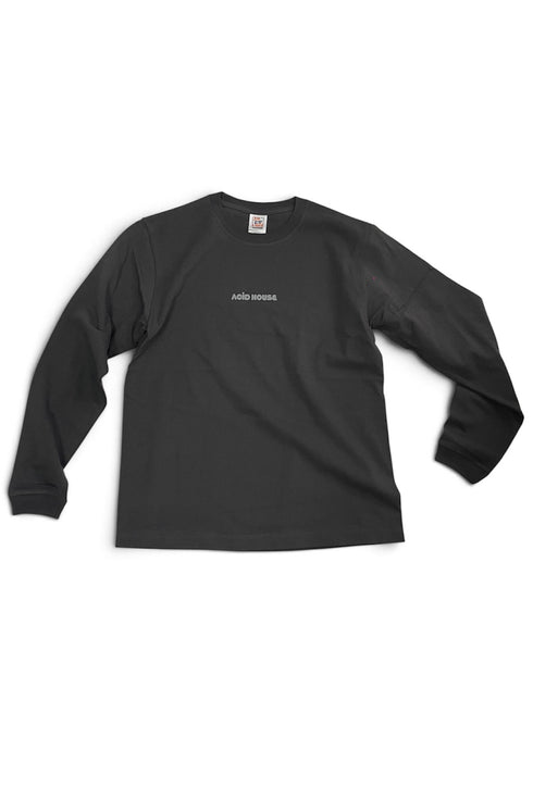 【COME HELL HIGH WATER】acid house ADULT LONG SLEEVE TEE -DARK CHARCOAL-