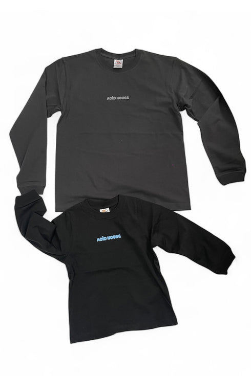 【COME HELL HIGH WATER】acid house ADULT LONG SLEEVE TEE -DARK CHARCOAL-