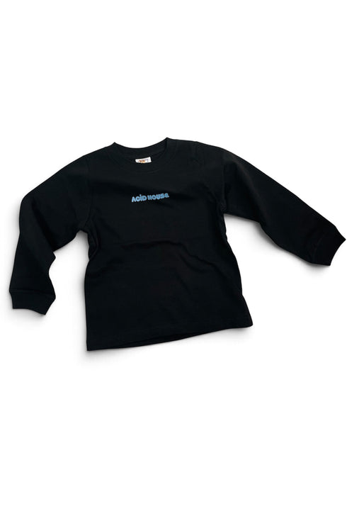 【COME HELL HIGH WATER】acid house KIDS LONG SLEEVE TEE -BLACK-
