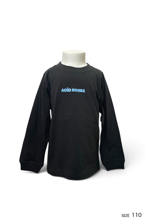【COME HELL HIGH WATER】acid house KIDS LONG SLEEVE TEE -BLACK-