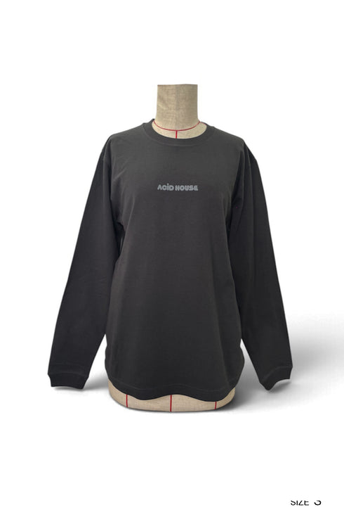 【COME HELL HIGH WATER】acid house ADULT LONG SLEEVE TEE -DARK CHARCOAL-