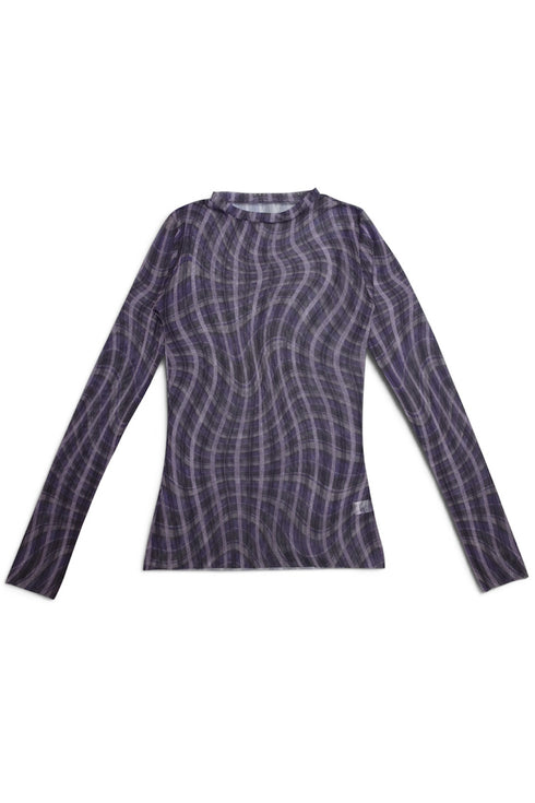 SPELL WAVE PLAID SECOND SKIN TOPS -PURPLE MIX-