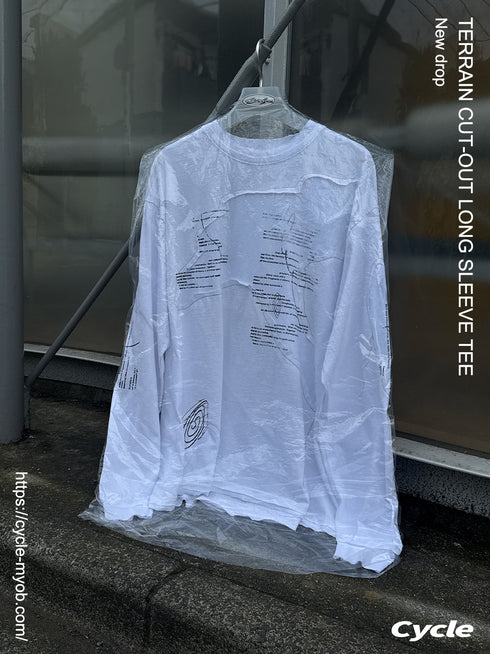 TERRAIN CUT-OUT LONG SLEEVE TEE -WHITE-