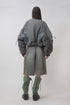 CIRCLE CUT-OUT WASHED HALF PANTS -SANDED BLUE DENIM-