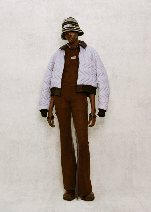 CLOSS MESH TOPS -BROWN×CHARCOAL- *Last1