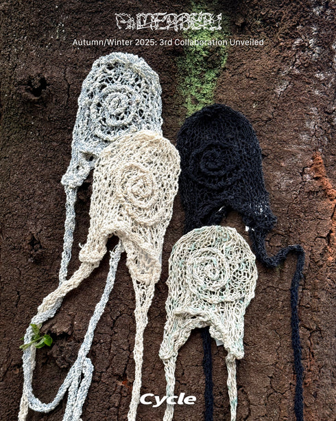 Merbeau × Cycle HANDMADE SPIRAL SUMMER BONNET -BLACK-