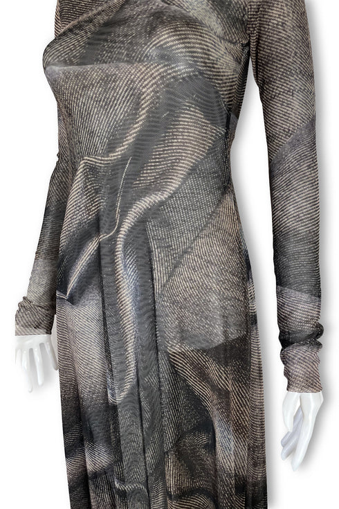 【RESTOCK】Scent × Cycle MESH MAXI DRESS -SILVER DENIM- *Last1