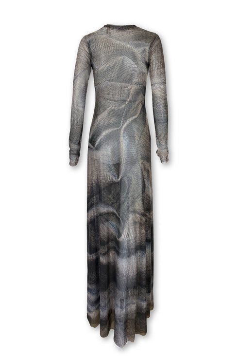 【RESTOCK】Scent × Cycle MESH MAXI DRESS -SILVER DENIM- *Last1