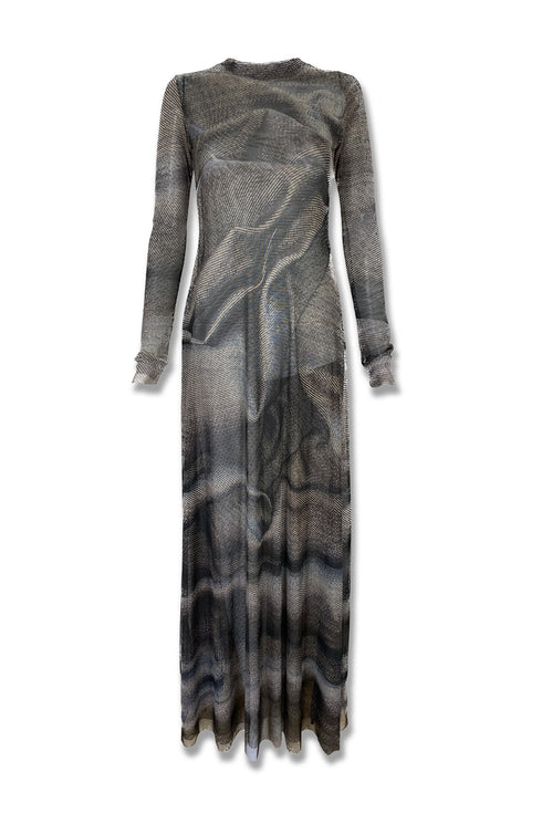 【RESTOCK】Scent × Cycle MESH MAXI DRESS -SILVER DENIM- *Last1