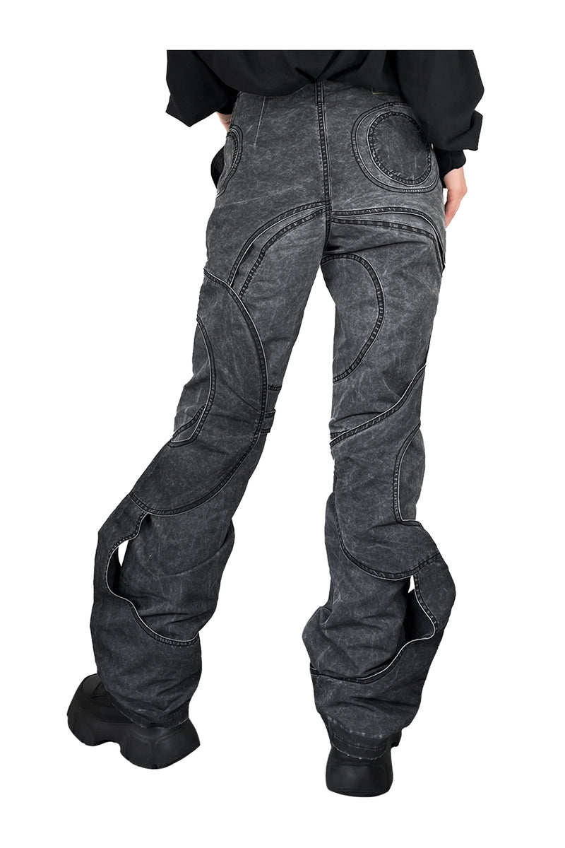 M.Y.O.B SPIRAL CUT-OUT FLARED PANTS