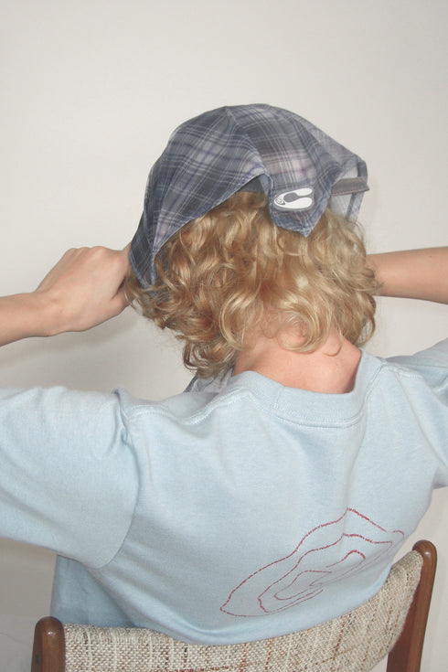 【RESTOCK】SHEER CHECK SCARF -BLUE-