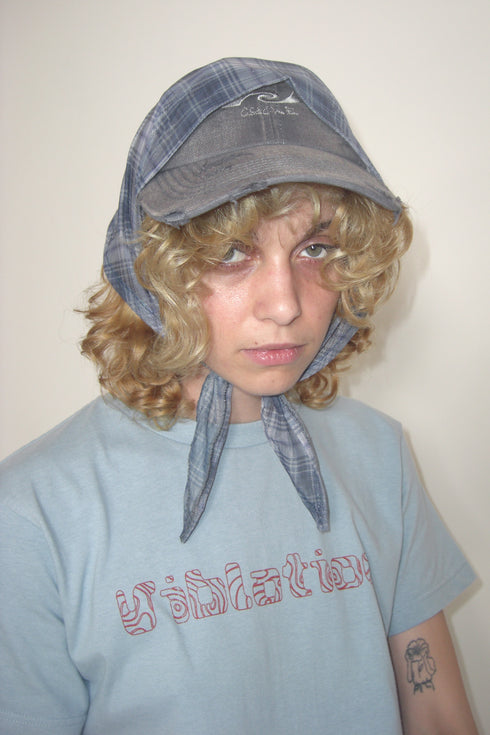 【RESTOCK】SHEER CHECK SCARF -BLUE-