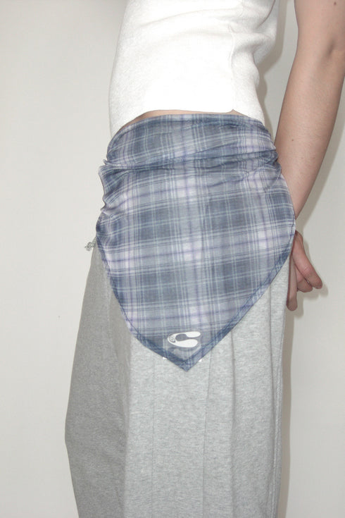 【RESTOCK】SHEER CHECK SCARF -BLUE-