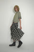 TARTAN CHECK TUCK SKIRT -BLACK-